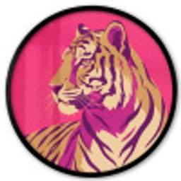 Tijger - Modern - Neon Fotolijst rond zonder passe partout klein -3d