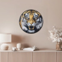 Tijger - Verfspatten - Goud Fotolijst rond zonder passe partout klein -sfeer3
