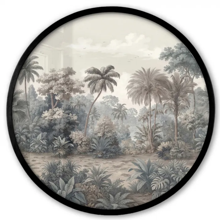 Tropisch - Landschap - Illustratie Fotolijst rond zonder passe partout klein -3d