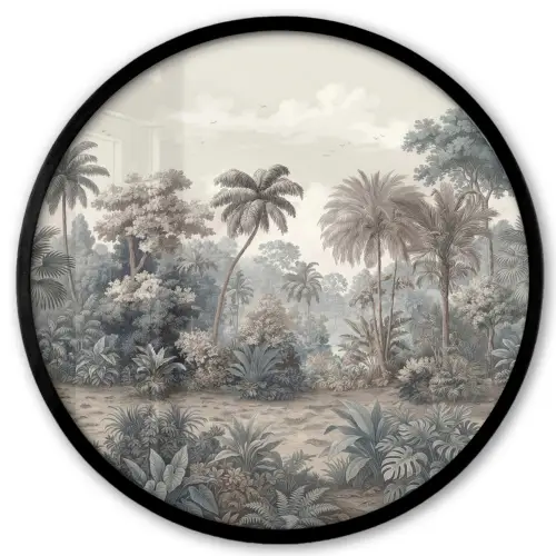 Tropisch - Landschap - Illustratie Fotolijst rond zonder passe partout klein -3d