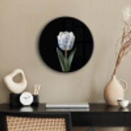 Tulp - Patroon - Blauw Fotolijst rond zonder passe partout klein -sfeer1