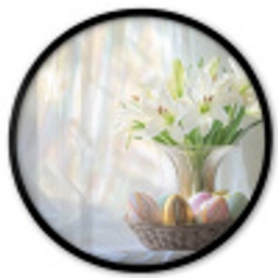 Vaas - Eieren - Bloemen Fotolijst rond zonder passe partout klein -3d