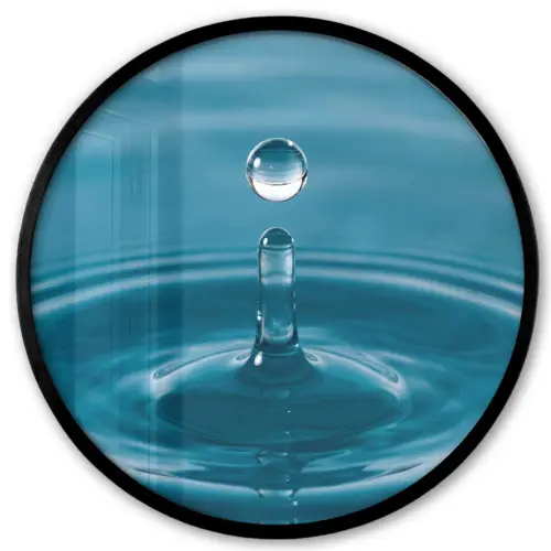Waterdruppel - Water - Oppervlakte Fotolijst rond zonder passe partout klein -3d