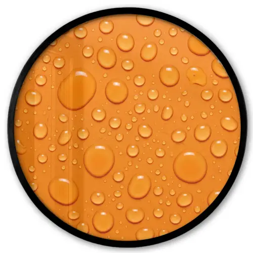 Water - Druppels - Oranje Fotolijst rond zonder passe partout klein -3d