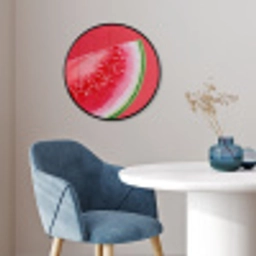 Watermeloen - Rood - Zomers Fotolijst rond zonder passe partout klein -sfeer2