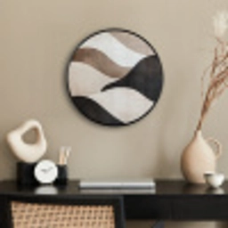 Golven - Abstract - Beige Fotolijst rond zonder passe partout klein -sfeer1