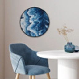 Golven - Blauw - Schuim Fotolijst rond zonder passe partout klein -sfeer2