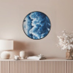 Golven - Blauw - Schuim Fotolijst rond zonder passe partout klein -sfeer3