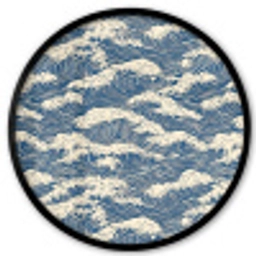 Golven - Klassiek - Blauw Fotolijst rond zonder passe partout klein 856 -3d