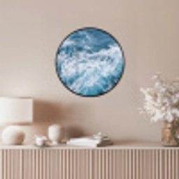 Golven - Oceaan - Blauw Fotolijst rond zonder passe partout klein -sfeer3