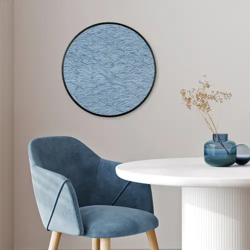 Golven - Ritmisch - Blauw Fotolijst rond zonder passe partout klein 856 -sfeer2
