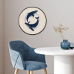 Walvissen - Spetters - Cirkel - Donkerblauw Fotolijst rond zonder passe partout klein -sfeer2