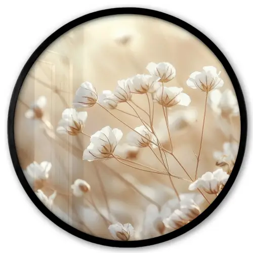 Wilde - Bloemen - Wit Fotolijst rond zonder passe partout klein -3d