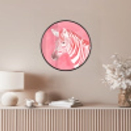 Zebra - Pink - Verf Fotolijst rond zonder passe partout klein -sfeer3