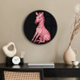 Zebra - Roze - Gestreept Fotolijst rond zonder passe partout klein -sfeer1