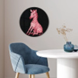 Zebra - Roze - Gestreept Fotolijst rond zonder passe partout klein -sfeer2