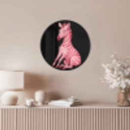 Zebra - Roze - Gestreept Fotolijst rond zonder passe partout klein -sfeer3