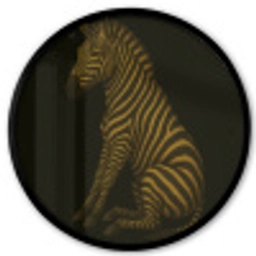 Zebra - Strepen - Goud Fotolijst rond zonder passe partout klein -3d