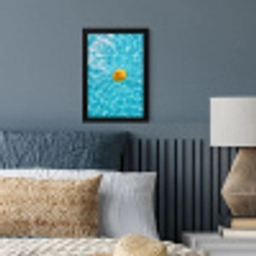 Badeend - Dobberen - Blauw fotolijst zwart zonder passe partout klein -sfeer3