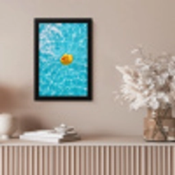 Badeend - Dobberen - Blauw fotolijst zwart zonder passe partout klein -sfeer5
