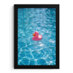 Badeend - Dobberend - Roze fotolijst zwart zonder passe partout klein -3d