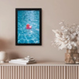 Badeend - Dobberend - Roze fotolijst zwart zonder passe partout klein -sfeer5