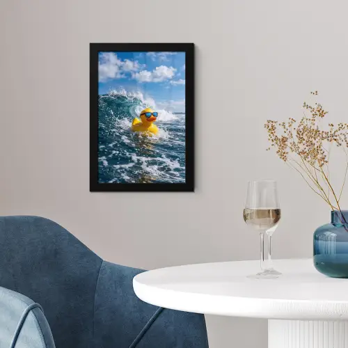 Badeend - Stoer - Golven fotolijst zwart zonder passe partout klein -sfeer4