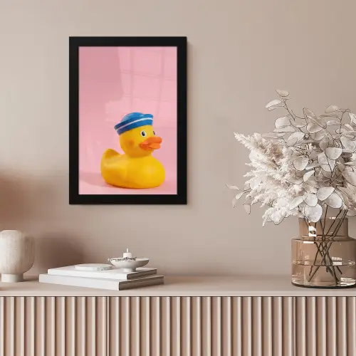 Matroos - Eend - Roze fotolijst zwart zonder passe partout klein -sfeer5