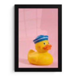 Matroos - Eend - Roze fotolijst zwart zonder passe partout klein -3d