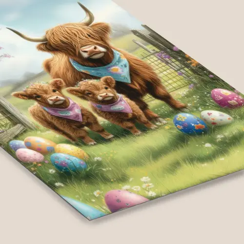 Schotsehooglanders - Paaseieren - Lente fotolijst zwart zonder passe partout klein -zsfeer6