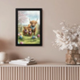 Schotsehooglanders - Paaseieren - Lente fotolijst zwart zonder passe partout klein -sfeer5