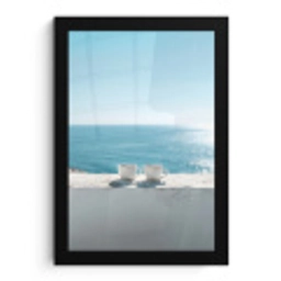 Zee - Koffiekopjes - Zomers fotolijst zwart zonder passe partout klein -3d