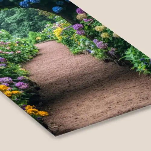 Doorkijk - Bloemen - Hortensia - Pad fotolijst zwart zonder passe partout klein -zsfeer6