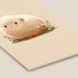 Schaap - Beige - Bloemen fotolijst zwart zonder passe partout klein -zsfeer6