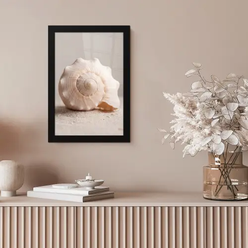 Schelp - Detail - Beige fotolijst zwart zonder passe partout klein -sfeer5