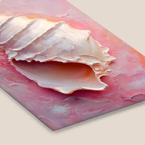 Schelp - Pastel - Pink fotolijst zwart zonder passe partout klein -zsfeer6
