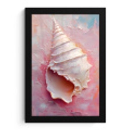 Schelp - Pastel - Pink fotolijst zwart zonder passe partout klein -3d