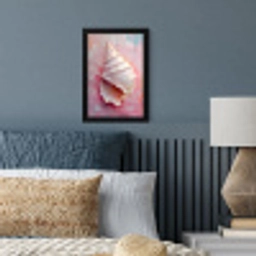 Schelp - Pastel - Pink fotolijst zwart zonder passe partout klein -sfeer3