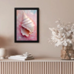 Schelp - Pastel - Pink fotolijst zwart zonder passe partout klein -sfeer5
