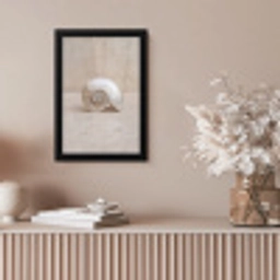 Schelp - Spiraal - Beige fotolijst zwart zonder passe partout klein -sfeer5