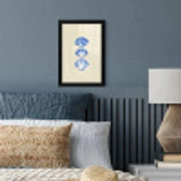 Schelpen - Blauw - Beige fotolijst zwart zonder passe partout klein -sfeer3