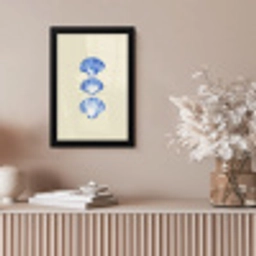 Schelpen - Blauw - Beige fotolijst zwart zonder passe partout klein -sfeer5