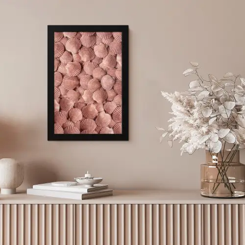 Schelpen - Patroon - Roze fotolijst zwart zonder passe partout klein -sfeer5