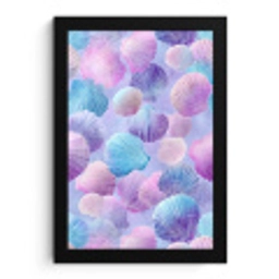 Schelpen - Paars - Blauw - Patroon fotolijst zwart zonder passe partout klein -3d