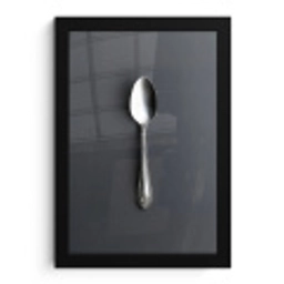 Zilver - Metaal - Lepel fotolijst zwart zonder passe partout klein -3d