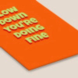 Slow down you're doing fine - Oranje - Simple fotolijst zwart zonder passe partout klein -zsfeer6