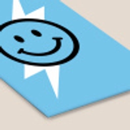 Smiley - Blauw - Bliksem fotolijst zwart zonder passe partout klein -zsfeer6