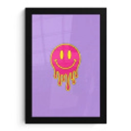 Smiley - Drip - Neon fotolijst zwart zonder passe partout klein -3d