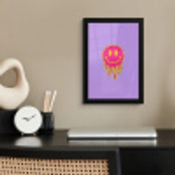 Smiley - Drip - Neon fotolijst zwart zonder passe partout klein -sfeer1