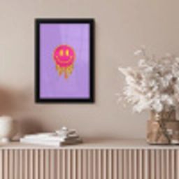 Smiley - Drip - Neon fotolijst zwart zonder passe partout klein -sfeer5